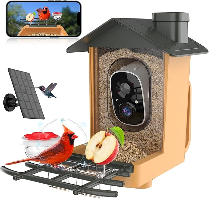 kompinac mangeoire caméra 2K solaire IP65