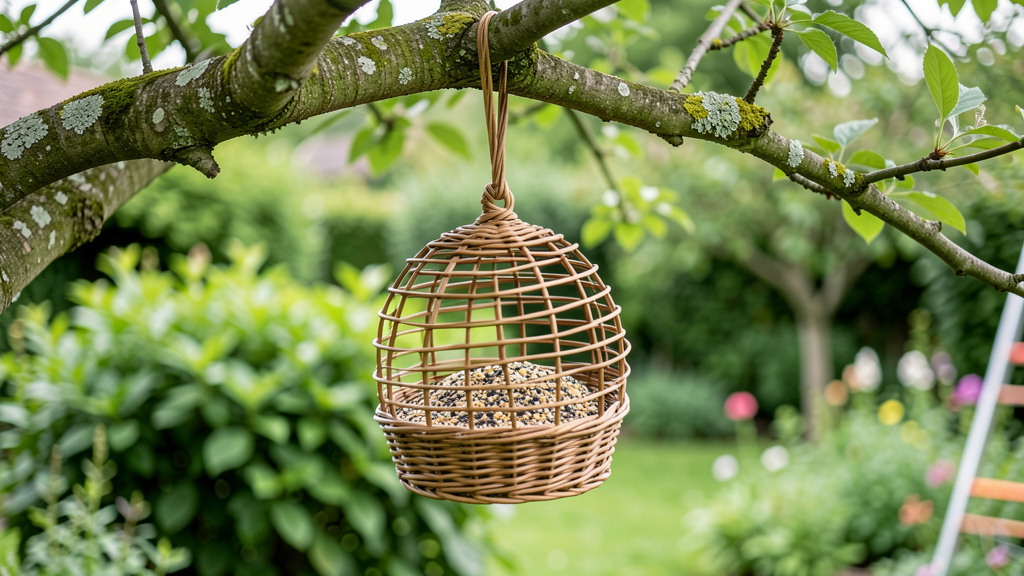 Mangeoire oiseaux en osier