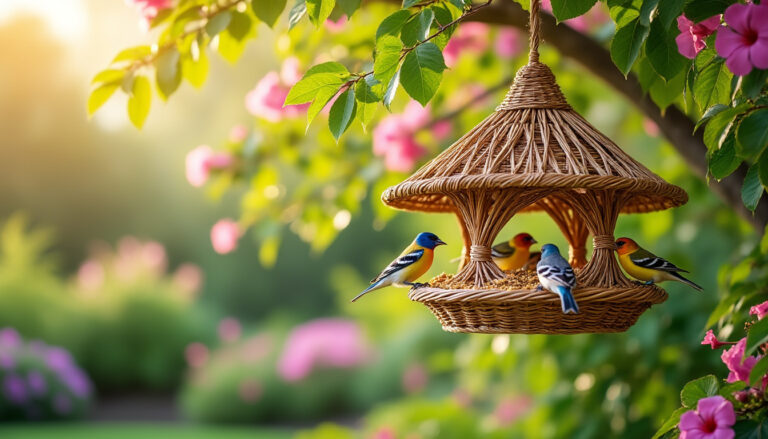 Mangeoire oiseaux en osier